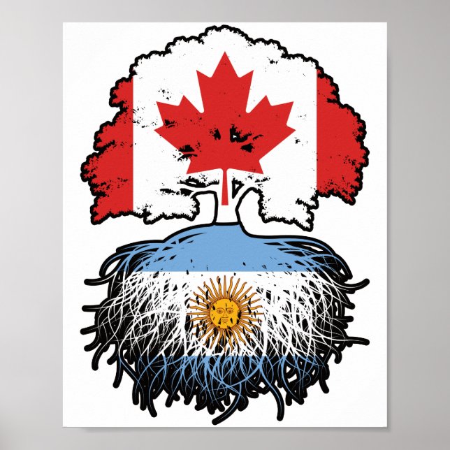 Póster Argentina: Raíces de árbol canadiense argentino (Frente)