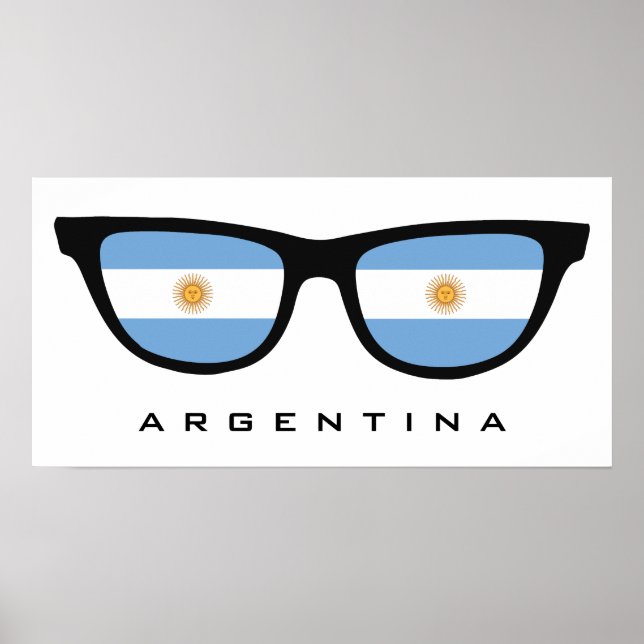 Póster Argentina Shades custom text & color poster (Frente)