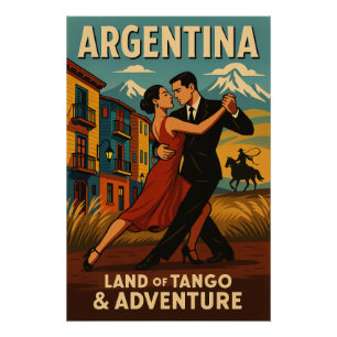 Póster Argentina - Tierra del tango y la aventura