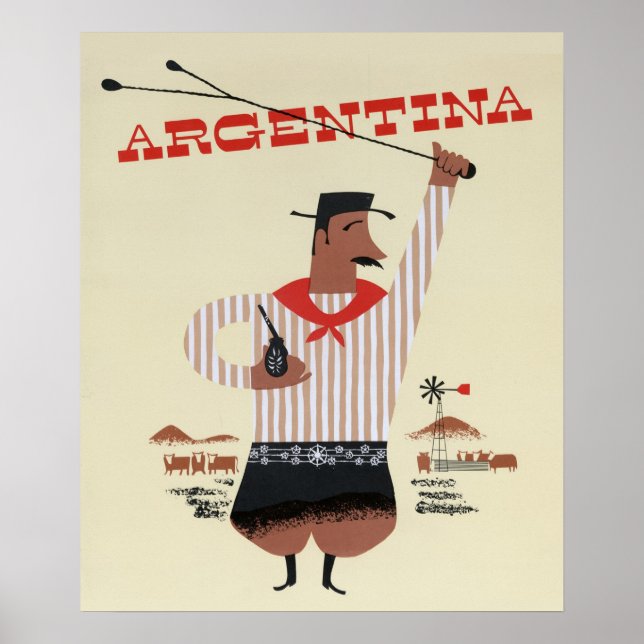 Póster Argentina Vintage Travel Poster (Frente)