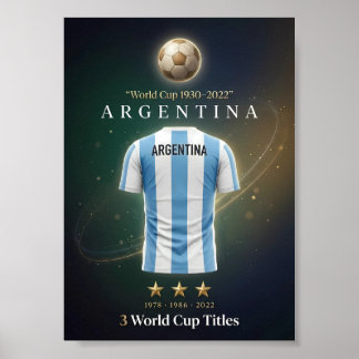 Póster Argentina World Cup Champions Poster Victory Art