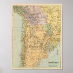 Póster Argentine Republic, Chile, Paraguay, Uruguay