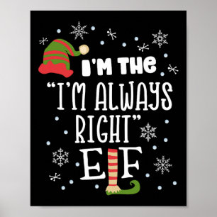 Póster Argue a Elf Navidades del grupo familiar T Xmas W