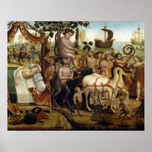 Póster Ariadna en Naxos, de la historia de Teseo (petróle