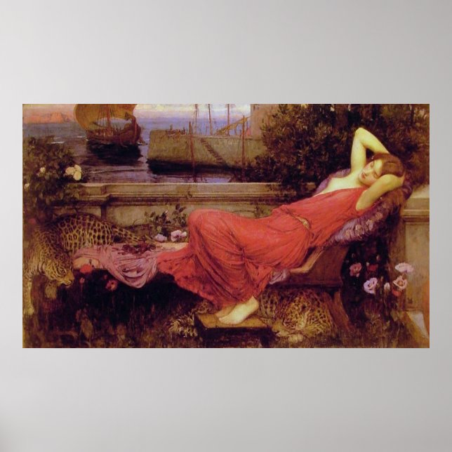 Póster Ariadne, de John William Waterhouse - 1898 (Frente)