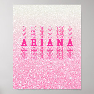 Póster Ariana Personalizado rosa Repetir nombre
