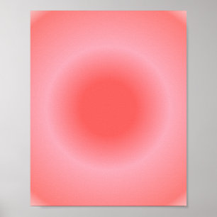 Póster Aries Aura Gradiente Zodiac, gradiente rosado rojo