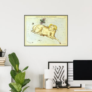 Póster Aries Carnero, Constelación Vintage, Espejo de Ura