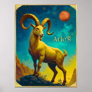 Póster Aries el Signo del Zodiaco del Carnero