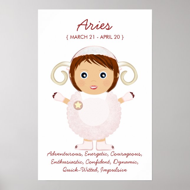 Póster Aries - Girl Horoscope Poster (Frente)