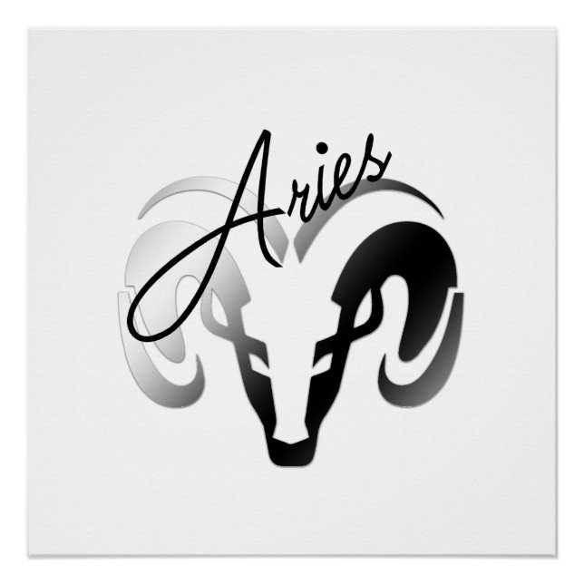 Póster Aries plateados Ram Zodiac (Anverso)