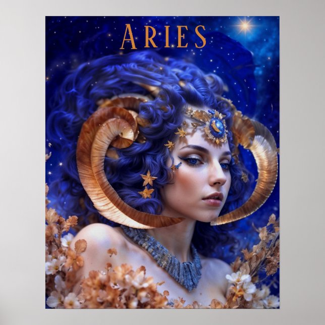 Póster Aries Poster Astrológico Femenino (Frente)