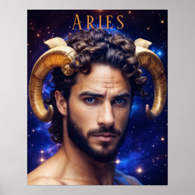 Póster Aries Poster Astrológico Masculino (Frente)