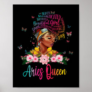 Póster Aries Queen Black Women Persistente Hermoso