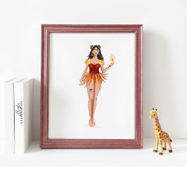 Póster Aries Star Sign Wall Art, Minimalist Zodiac