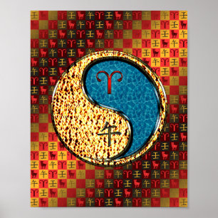 Póster Aries y Caballo de Agua