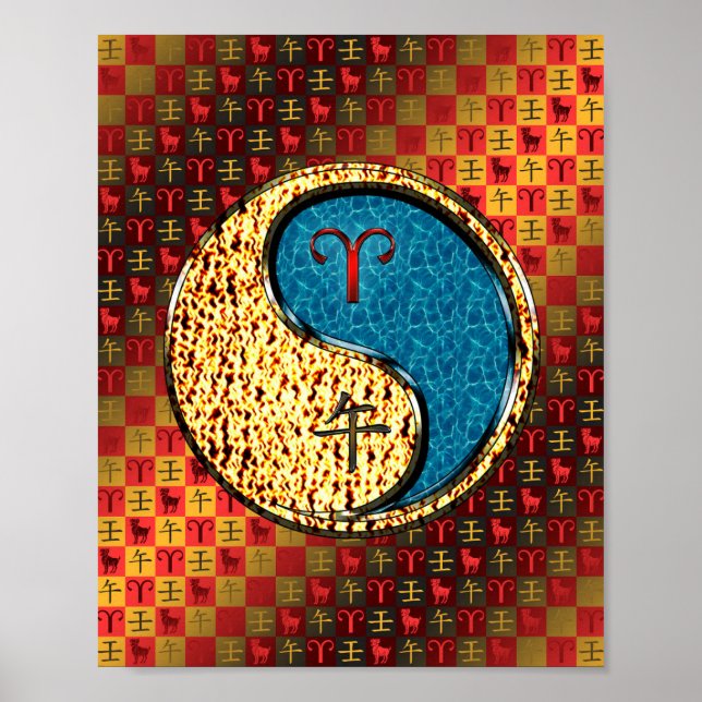 Póster Aries y Caballo de Agua (Frente)