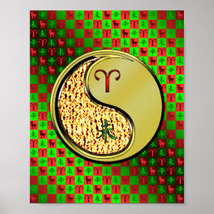 Póster Aries y Cabra Metalizado