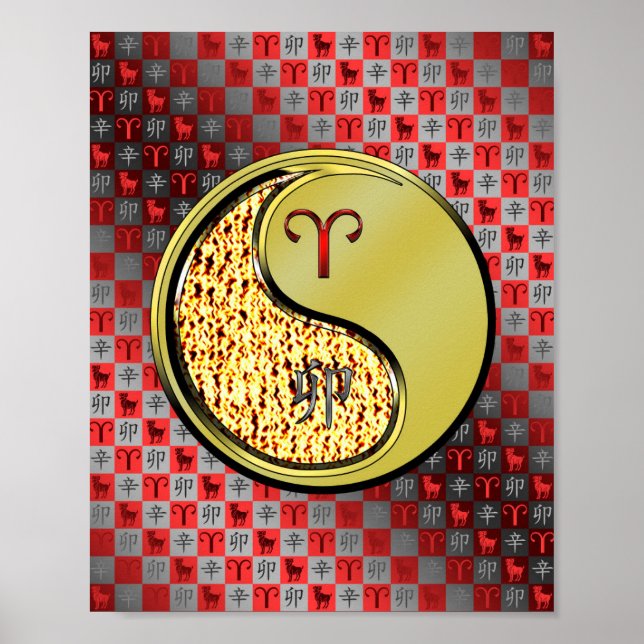 Póster Aries y Conejo Metalizado (Frente)