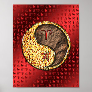 Póster Aries y el tigre de la Tierra