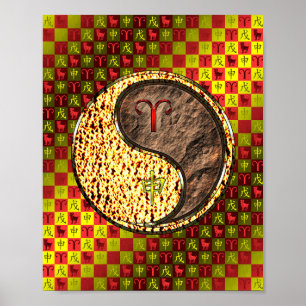 Póster Aries y Mono de la Tierra