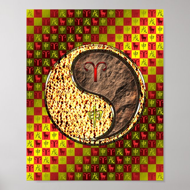 Póster Aries y Mono de la Tierra (Frente)