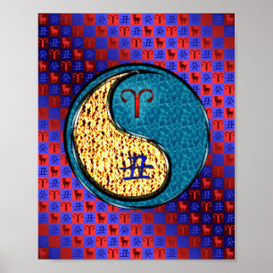Póster Aries y Ox de agua