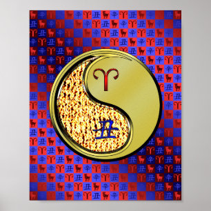 Póster Aries y Ox Metalizado