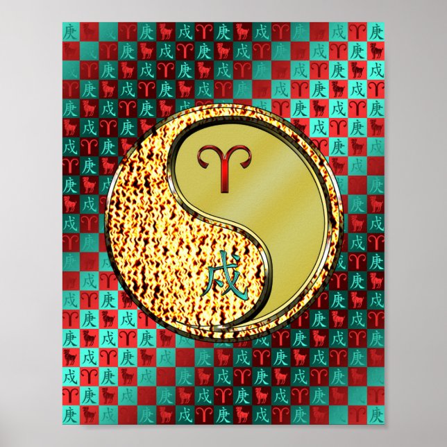 Póster Aries y Perro Metalizado (Frente)