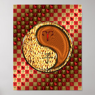 Póster Aries y Rata de Madera