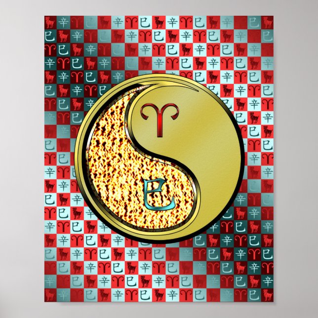 Póster Aries y Serpiente Metalizado (Frente)