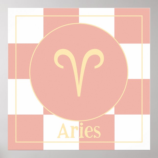 Póster Aries Zodiac moderno (Frente)