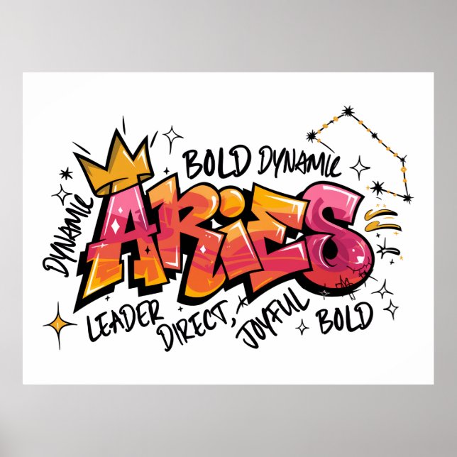 Póster Aries Zodiaco Graffiti  (Frente)