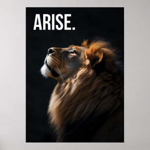 Póster Arise - León - Éxito, Trabajo - Motivación
