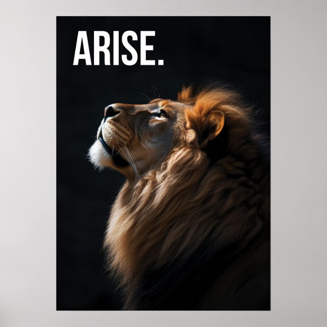Póster Arise - León - Éxito, Trabajo - Motivación (Frente)