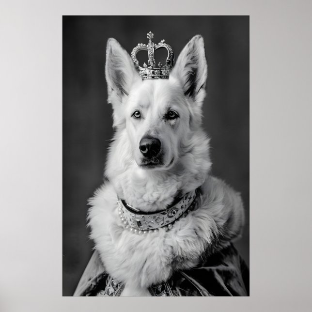 Póster Aristocratic German Shepherd Dog Portrait, Funny (Frente)