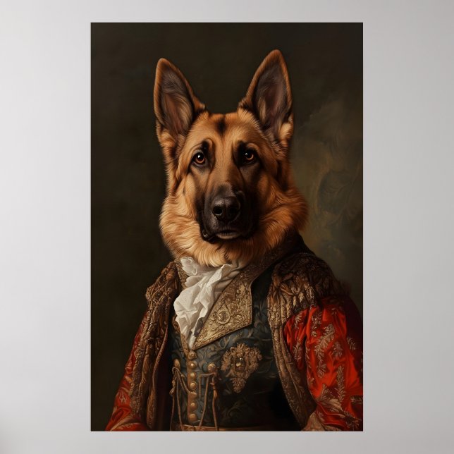 Póster Aristocratic German Shepherd Print, Renaissance (Frente)