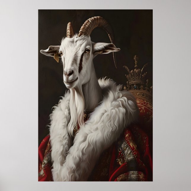 Póster Aristocratic Goat Portrait, Renaissance Animal Art (Frente)