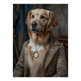 Póster Aristocratic Golden Retriever with Pocket Watch