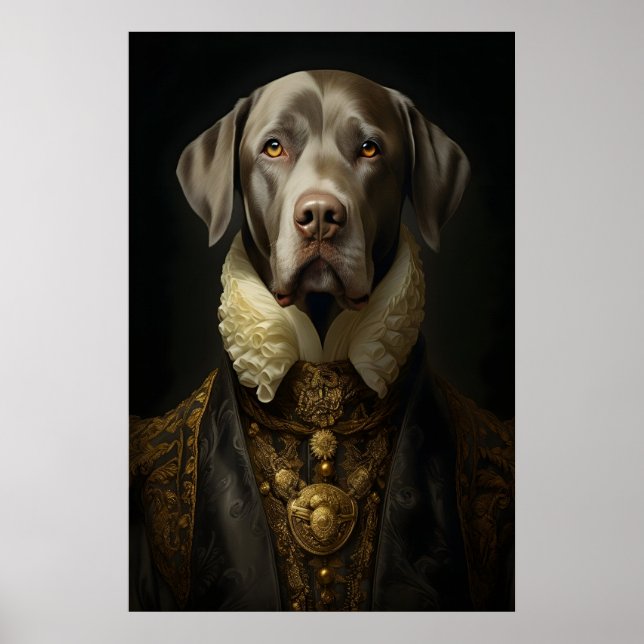 Póster Aristocratic Labrador Portrait, Funny Royal Dog (Frente)