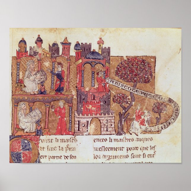 Póster Aristóteles instruye a Alejandro Magno en (Frente)