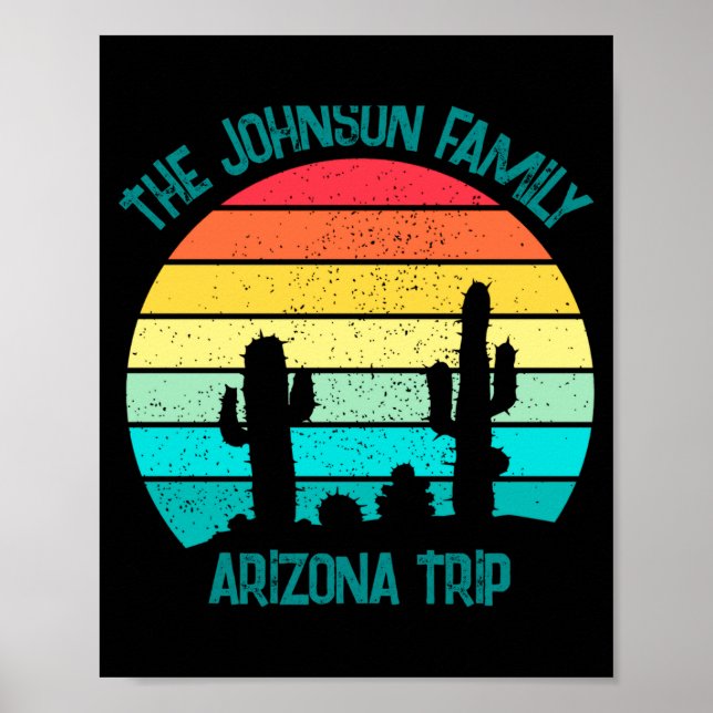 Póster Arizona Desert Cactus Sunset Trip Kids  (Frente)
