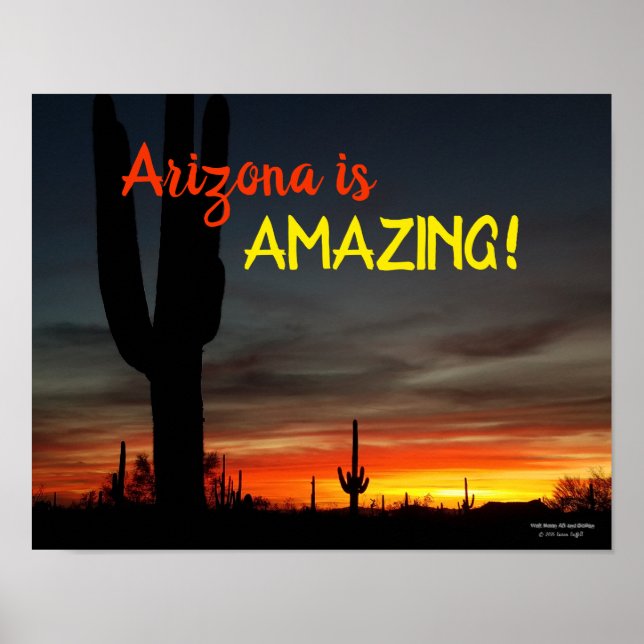 Póster "¡Arizona es asombrosa!" Cactus del desierto de So (Frente)
