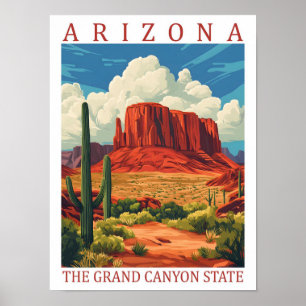 Póster Arizona, lugar de viaje del Gran Cañón del Estado 