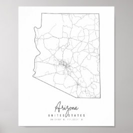Póster Arizona Minimal Street Map