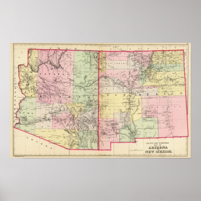 Póster Arizona, Nuevo México (Frente)