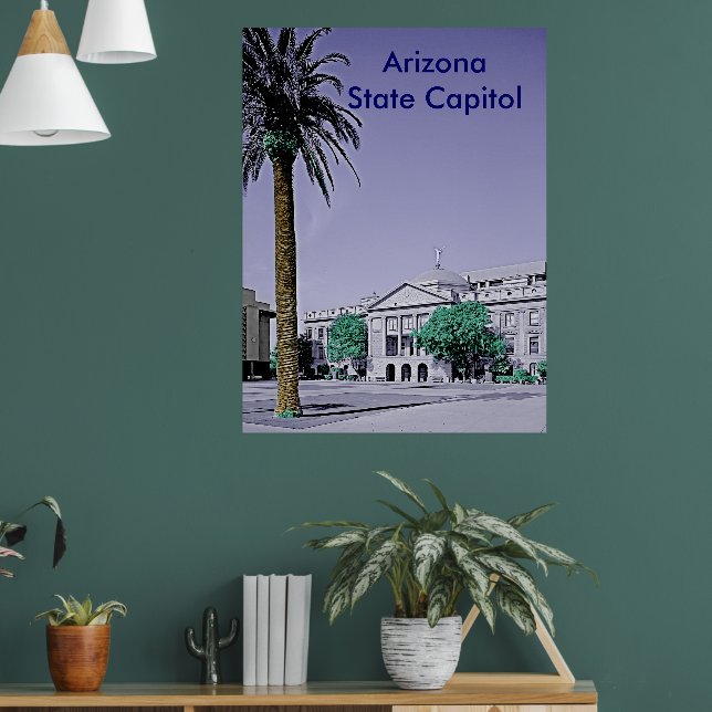 Póster Arizona State Capitol Retro with Touch of Color (Salón 1)