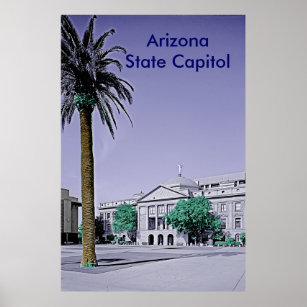 Póster Arizona State Capitol Retro with Touch of Color