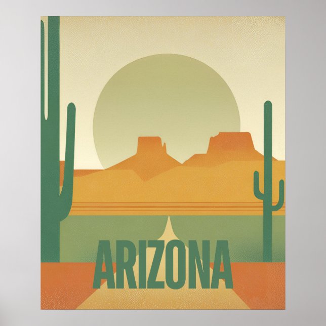 Póster Arizona Sunset - Paisaje del desierto (Frente)