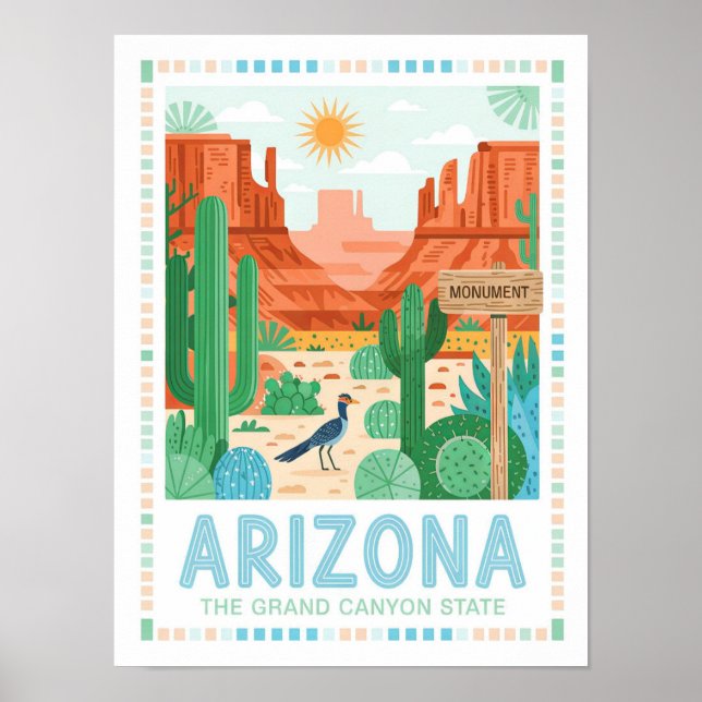 Póster Arizona: Viajes de verano en el Gran Cañón (Frente)